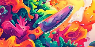 色彩斑斓的奇幻锯齿刀