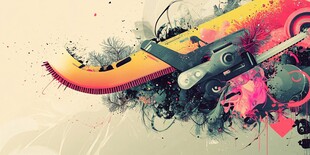 动感电锯艺术插画