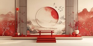 中式典雅意境的室内场景