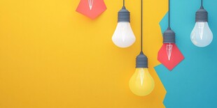 多彩灯泡悬挂创意背景