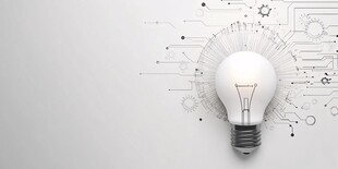 科技灵感灯泡创意背景图