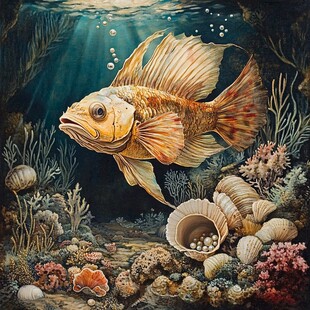 海底梦幻鱼与多彩珊瑚景