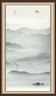 竖幅水墨画