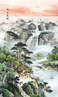 竖幅山水画