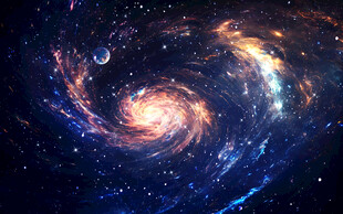 旋涡巨幅蓝色星空背景