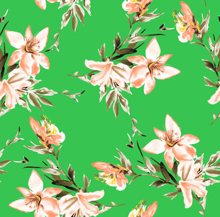 手绘花印花