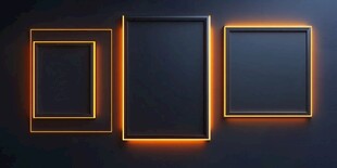 发光边框的黑色相框展示