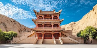 敦煌莫高窟壮丽古建筑