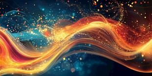 梦幻炫彩流动光波背景图