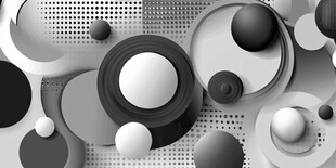黑白几何元素抽象艺术图