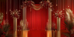 红色浪漫婚礼场景布置