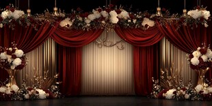 红金奢华婚礼舞台布置