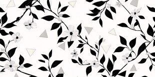 黑白花卉几何图案背景