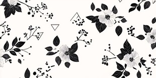 黑白花卉几何图案背景