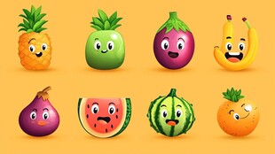 可爱拟人化水果大集合