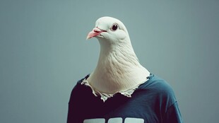 白鸽穿破洞T恤的奇妙画面