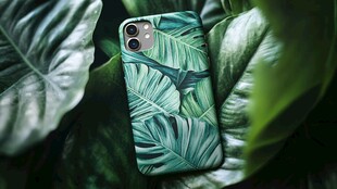 绿叶恐龙图案手机壳