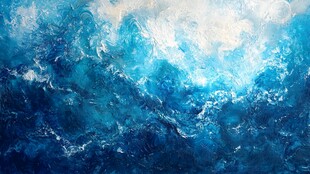 梦幻蓝色海洋艺术图景