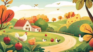 秋日田园农场美景