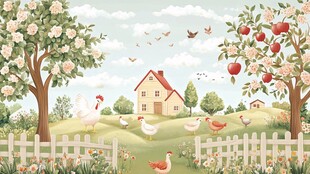 田园牧歌般的乡村美好景象