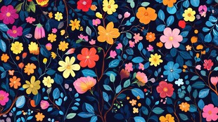 缤纷花卉图案背景