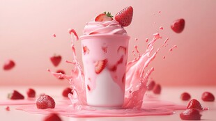 草莓奶昔激情四溢的瞬间