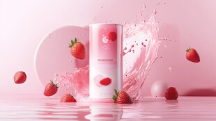 草莓护肤产品 动感粉色魅力