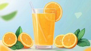 一杯鲜榨橙汁的清新诱惑
