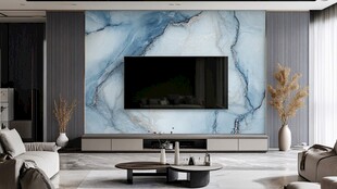 现代简约风客厅大理石背景墙