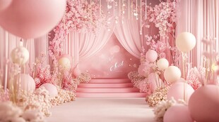 粉色浪漫婚礼场景布置