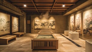 中式典雅温泉室内景观