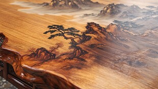 木雕山水图景韵致非凡