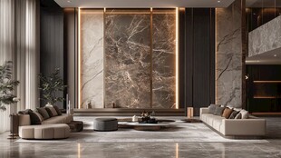 现代奢华大理石客厅空间