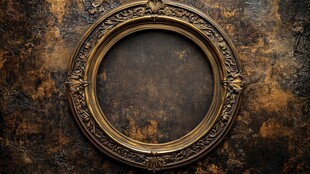 复古金边圆框背景纹理