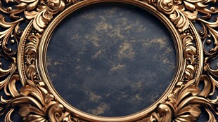 金色雕花圆框复古背景