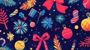 缤纷圣诞装饰图案设计