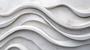 白色波浪纹理墙面装饰