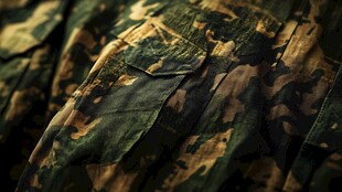 迷彩军装细节特写