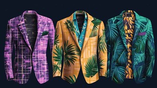 时尚多彩印花西装外套