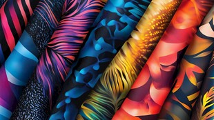 多彩绚丽的时尚花纹布料