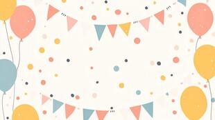 彩色气球彩旗派对背景图