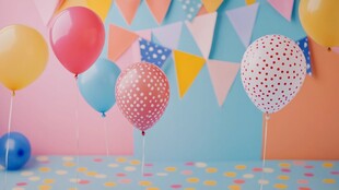 缤纷气球装点多彩派对空间