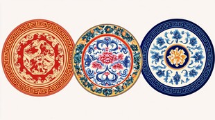 古典中式精美传统装饰圆盘