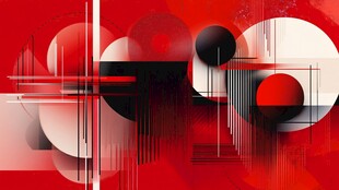 红色几何抽象艺术背景图