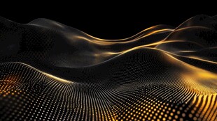 金色波浪科技感数字背景