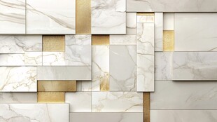 大理石金块拼接墙面装饰