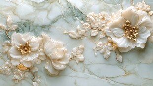 玉石雕花装饰纹理精美