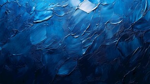深邃蓝调抽象纹理油画