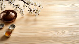 春日茶韵 枝头繁花伴茶具