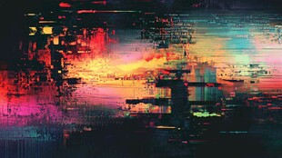 绚丽故障风数字艺术画面